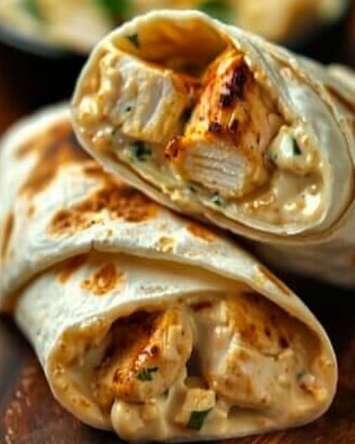 Cheesy Garlic Chicken Wraps