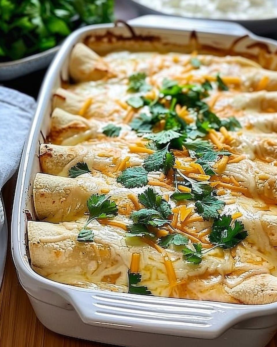 Creamy White Chicken Enchiladas
