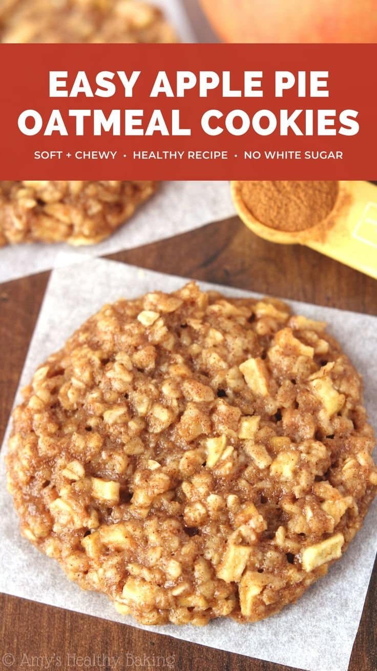 Healthy Apple Pie Oatmeal Cookies