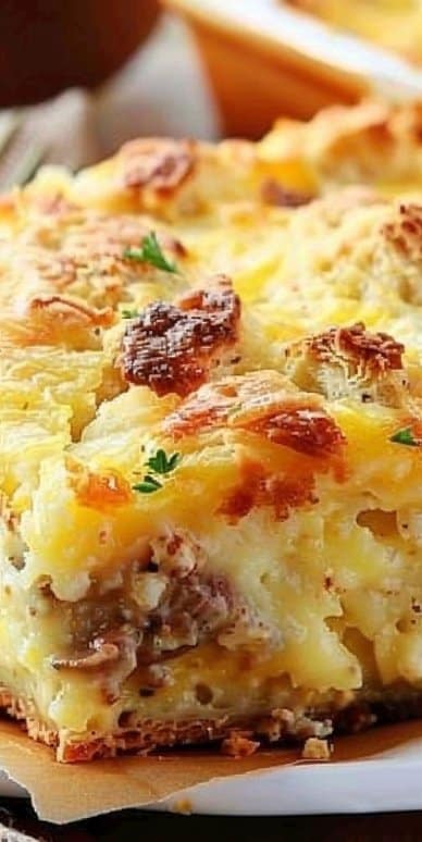 Breakfast Casserole with Biscuits