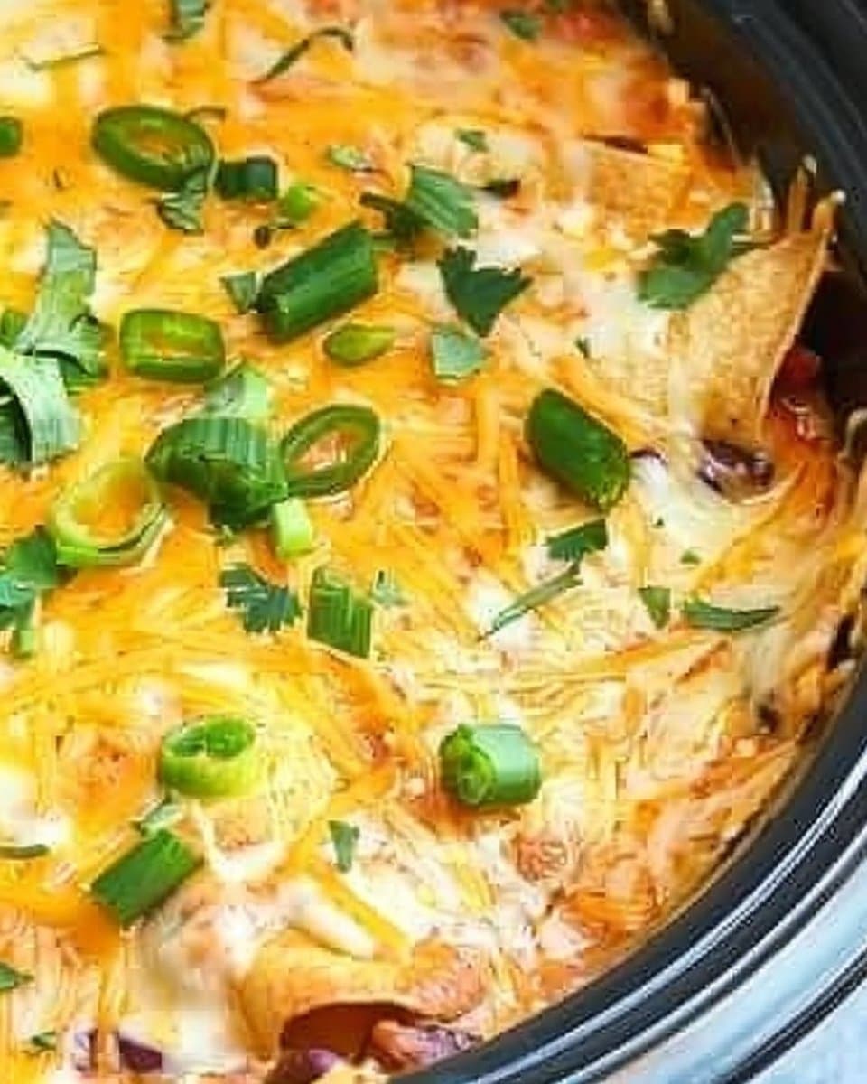 Crockpot Chicken Enchilada Casserole