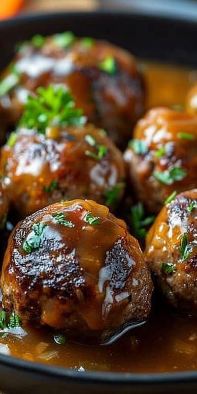 Stuffed Meatballs in Guinness Gravy
