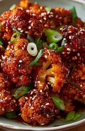 Air Fried Korean Chili Cauliflower - Spicy vegan dish with bold flavors