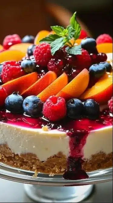 Berry Peach Cheesecake