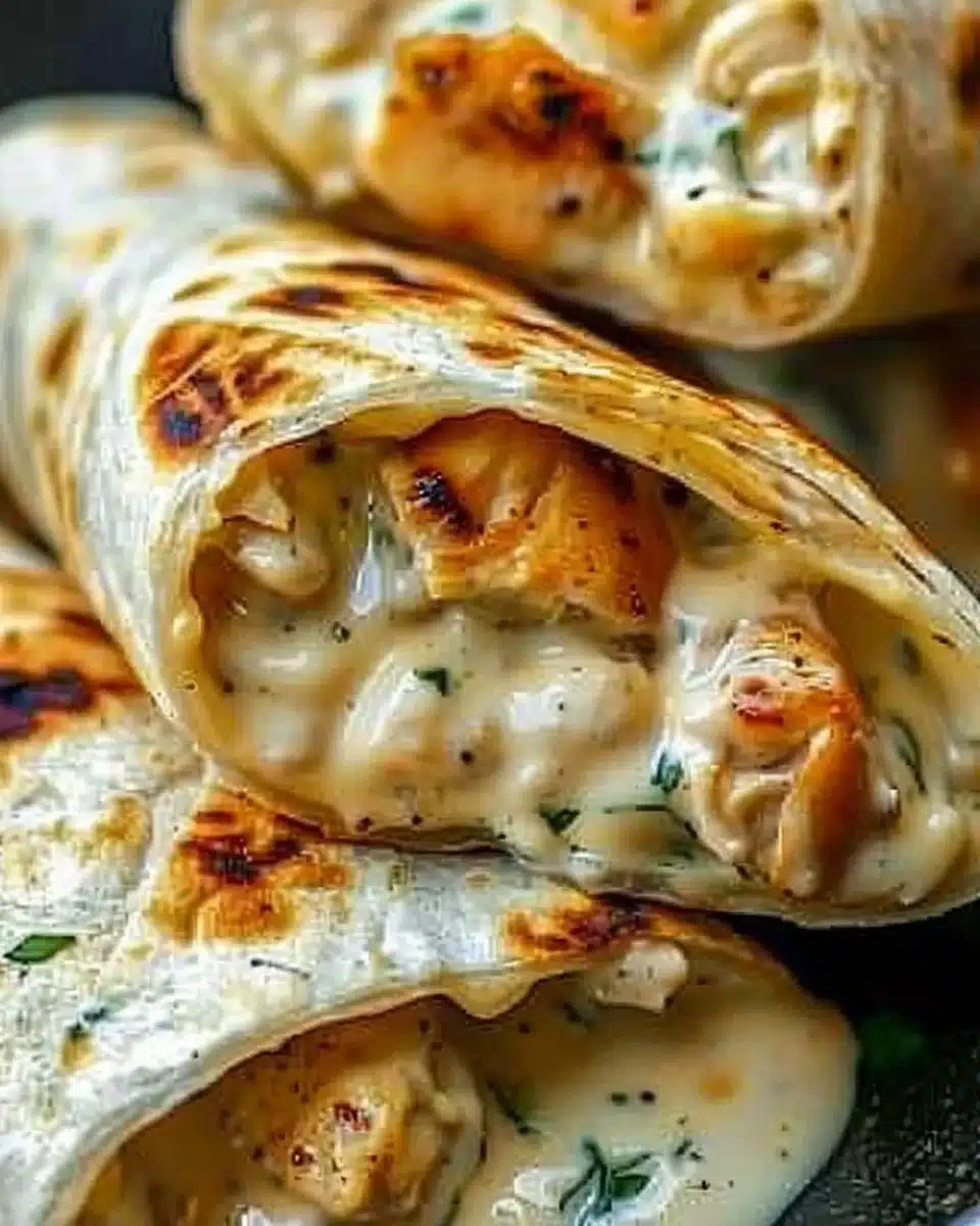 Cheesy Garlic Chicken Wraps