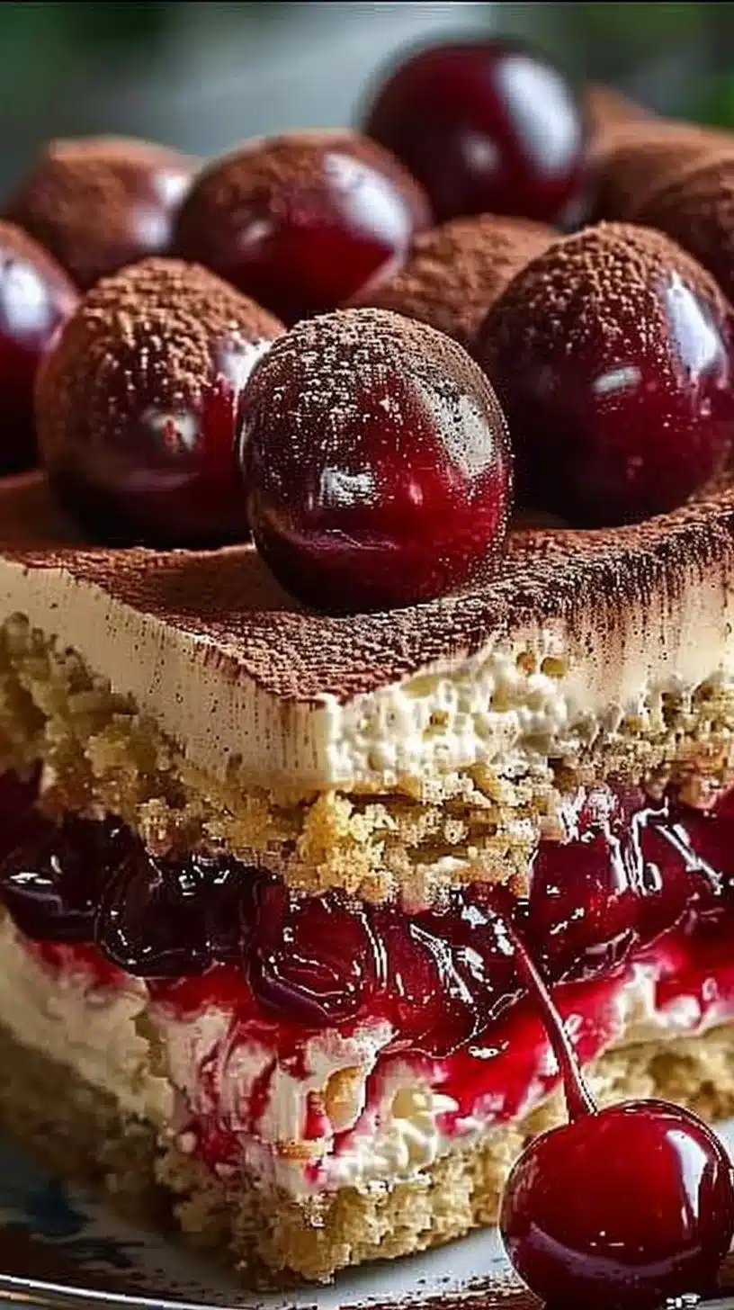 Cherry Amaretto Tiramisu Dessert