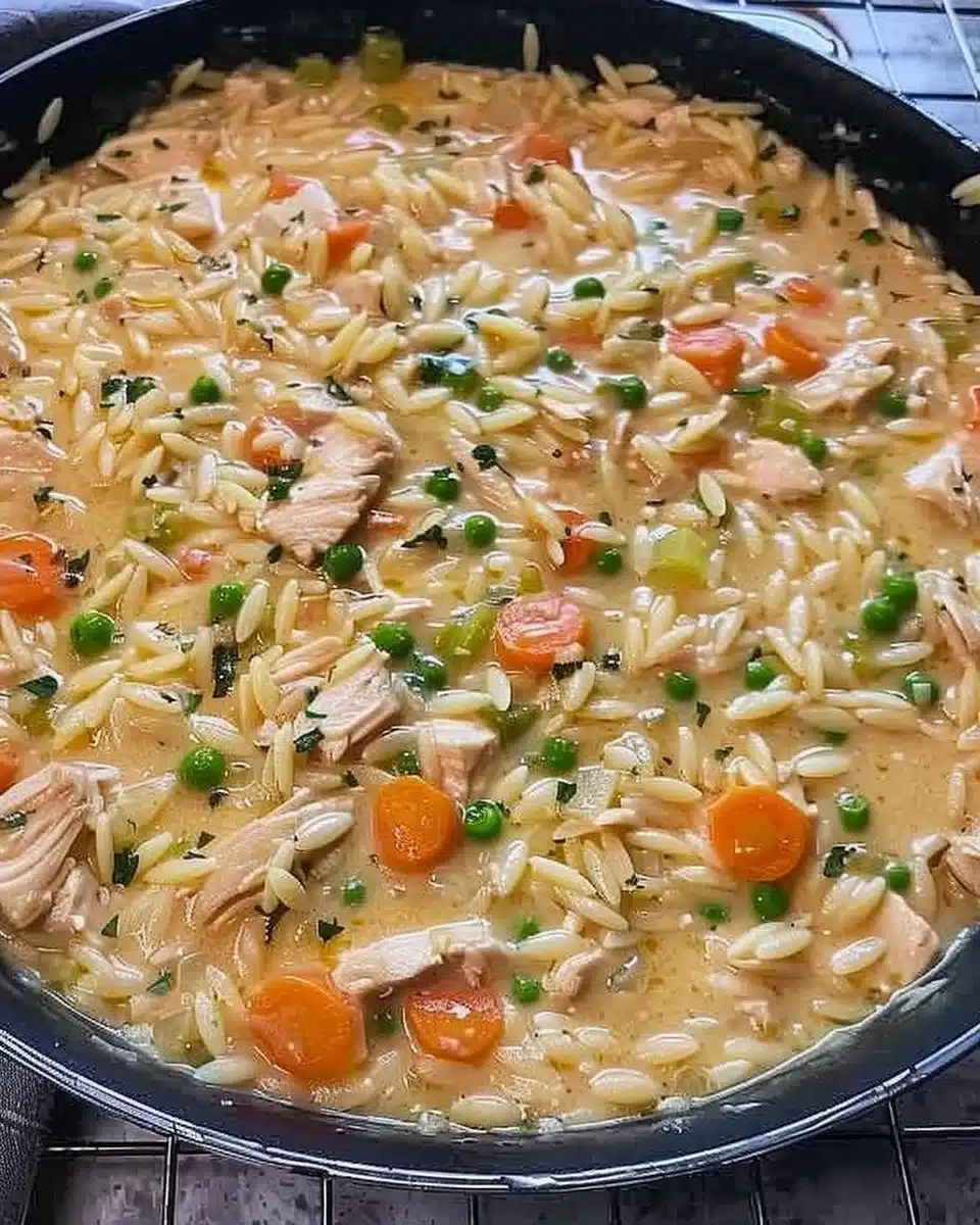 Creamy Chicken Pot Pie Orzo