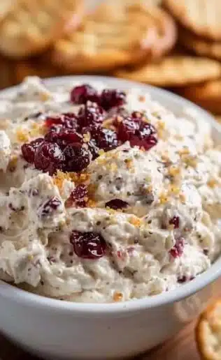 Creamy cranberry cream cheese spread served on a toasted bagel