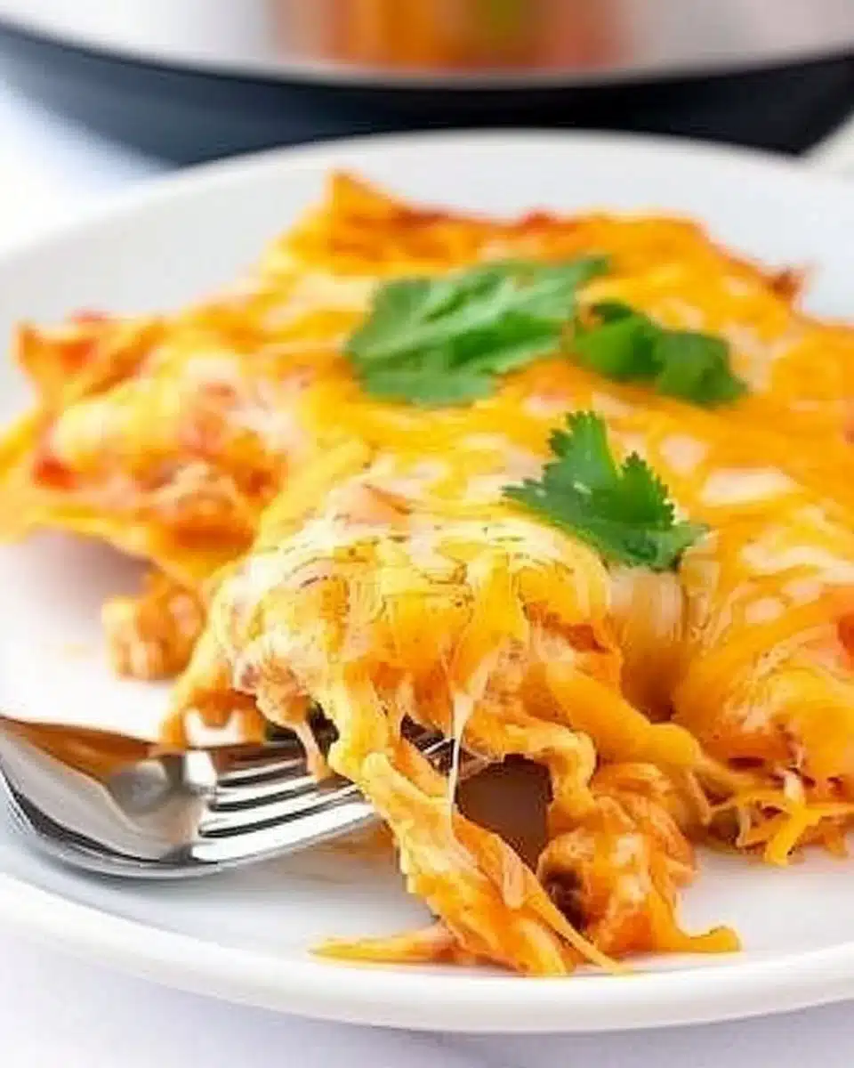 Crockpot Chicken Enchilada Casserole