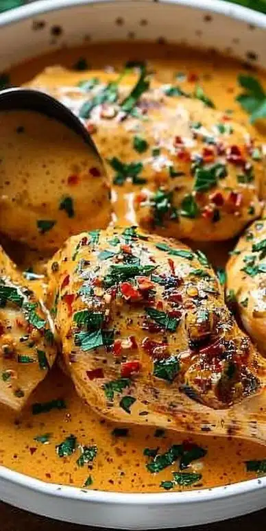 Delicious Crockpot Ranch Chicken served in a rustic bowl