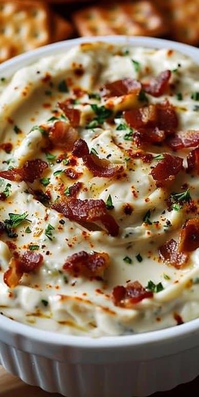 Hot Smoked Gouda Beef Bacon Dip