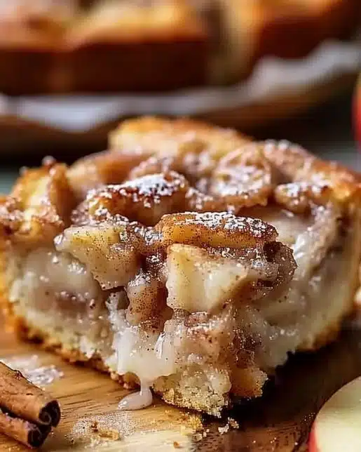 Delicious easy cinnamon apple cake with fresh apples and a sprinkle of cinnamon
