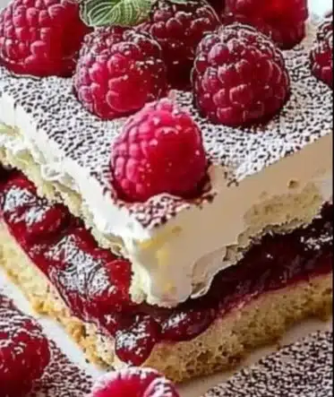 Fresh Raspberry Tiramisu Dessert