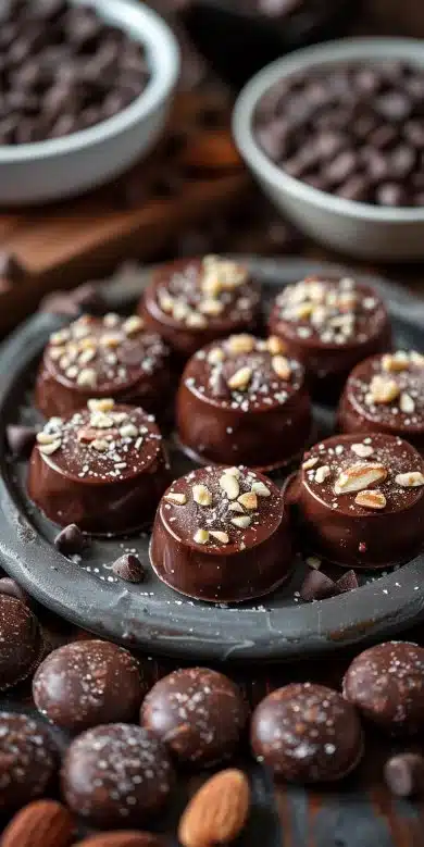 Delicious homemade Almond Joys made with chocolate, coconut, and almonds
