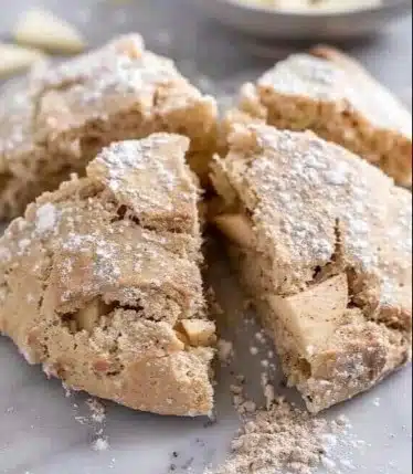 Delicious spiced apple scones served warm with cinnamon and nutmeg