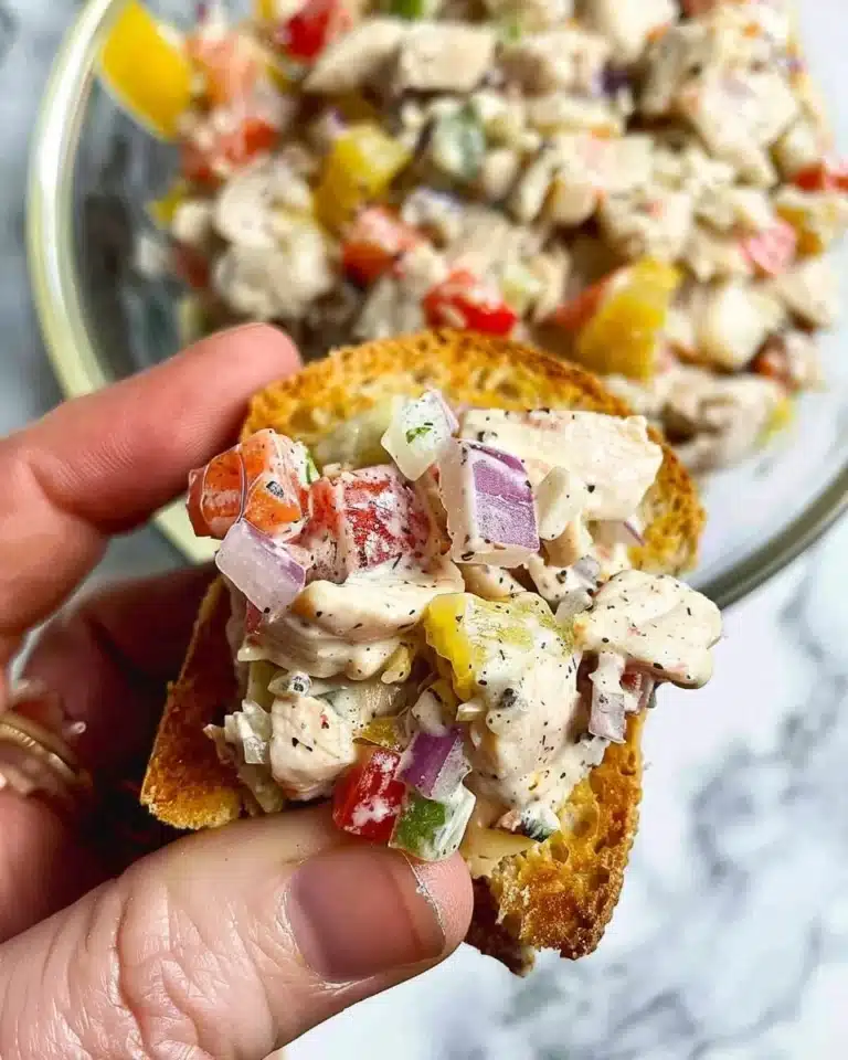 Delicious Italian Grinder Chicken Salad with fresh ingredients and savory flavors