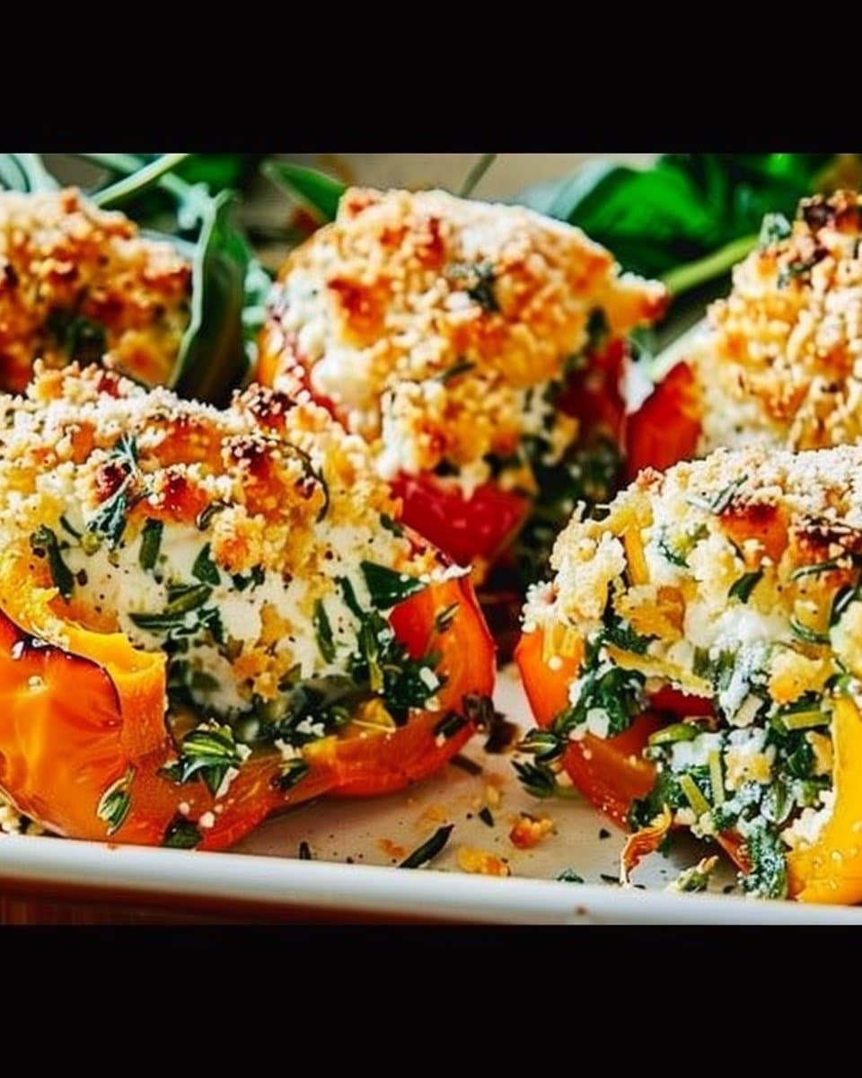 Herby Ricotta Stuffed Peppers