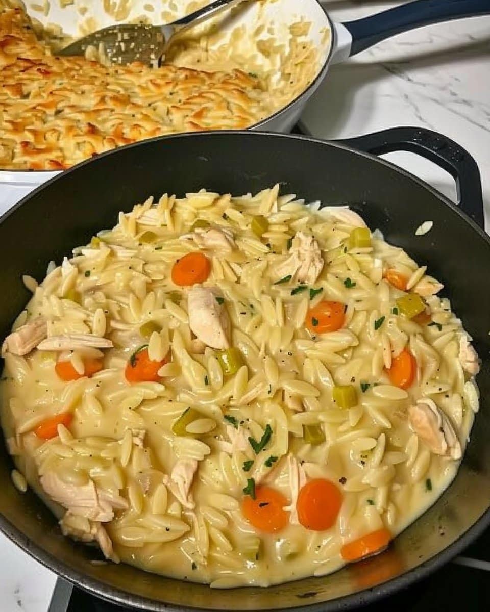 Creamy Chicken Pot Pie Orzo