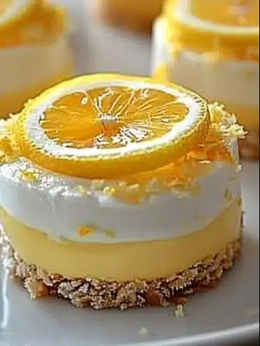 Delicious lemon cheesecakes with a creamy texture and tart flavor