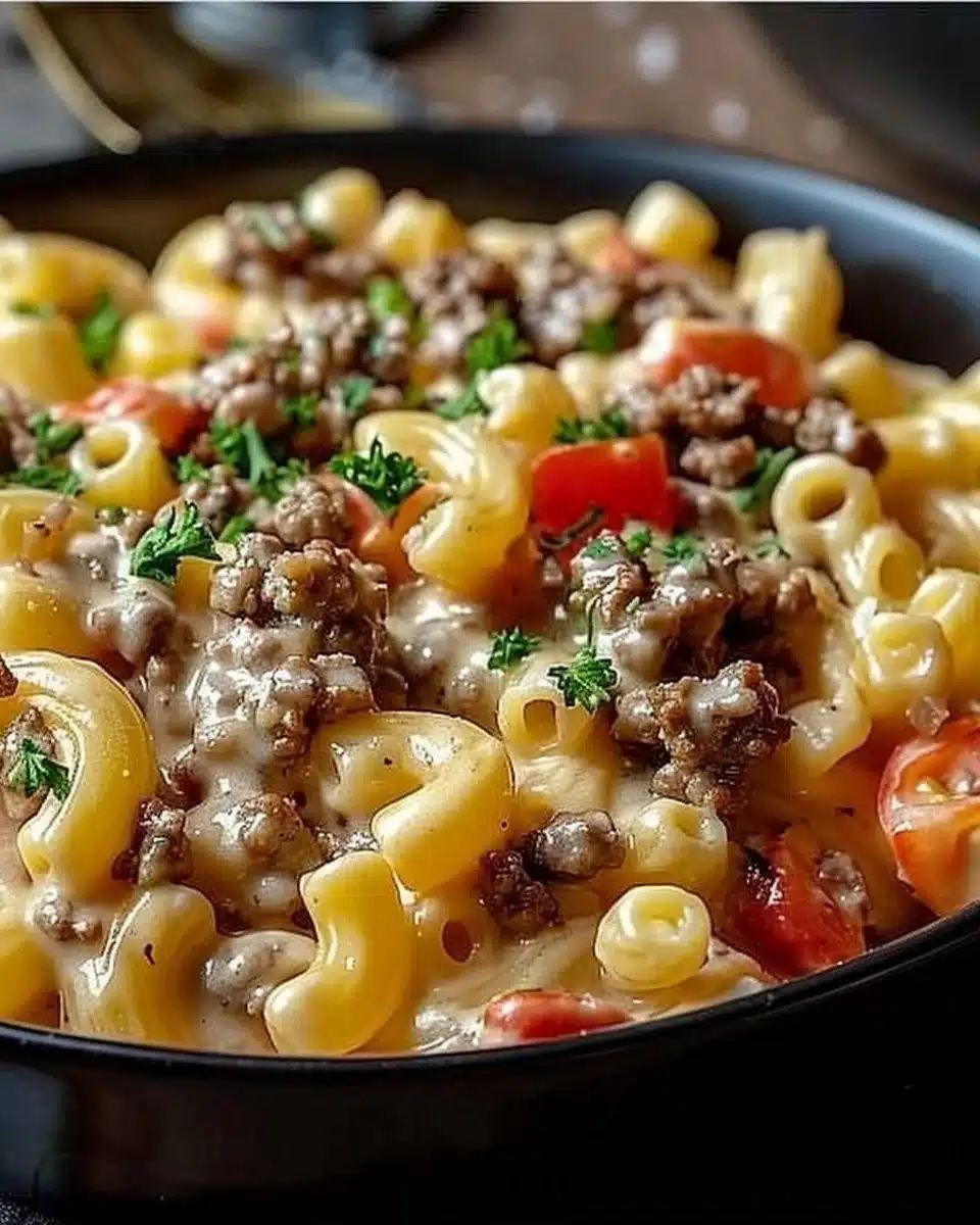 Loaded Cheeseburger Alfredo Pasta: Ultimate Creamy Dinner