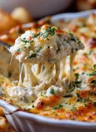 Delicious Maryland Crab Dip served in a bowl with crackers for dipping.