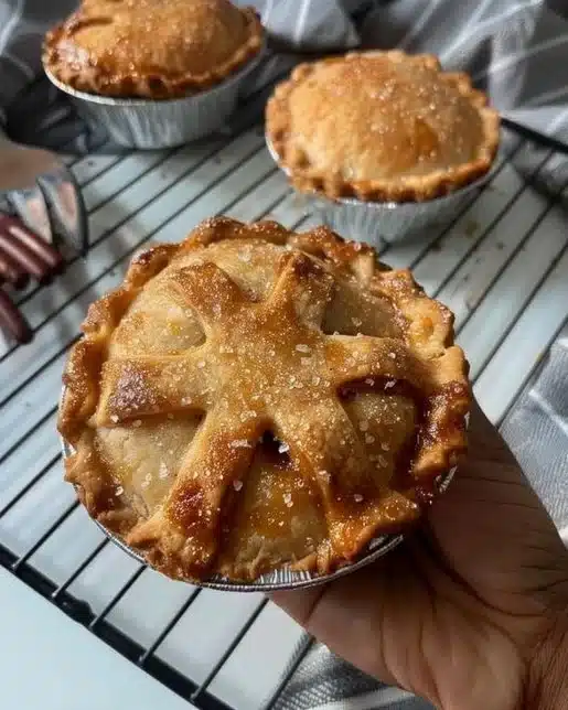 Delicious mini apple pies baked to perfection with a golden crust.