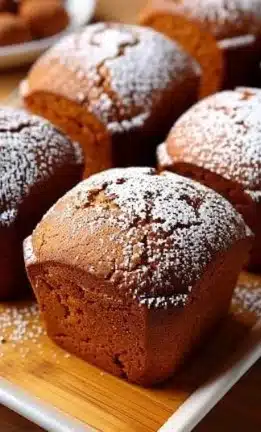 Mini Spiced Gingerbread Loaves fresh out of the oven
