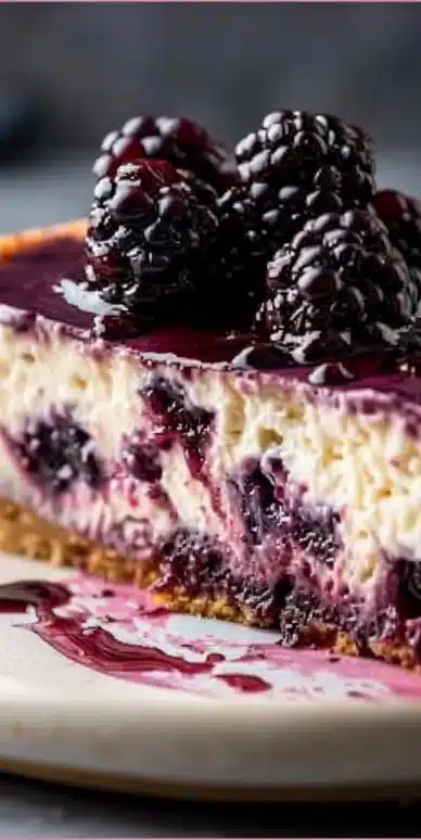 Delicious Mulberry Earl Grey Cheesecake with a creamy texture and rich flavors.