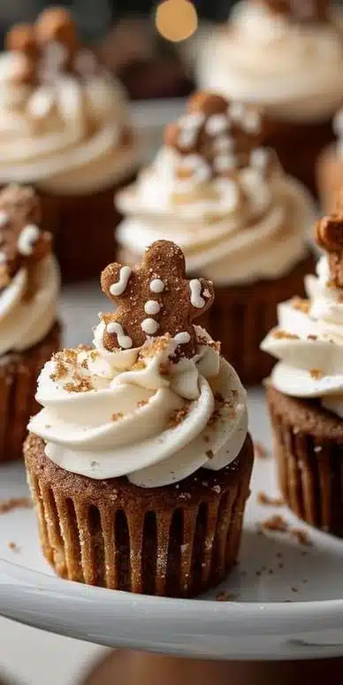 Delicious No Bake Gingerbread Cheesecake Cups topped with festive spices