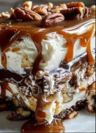 No Bake Turtle Lasagna Dessert Recipe