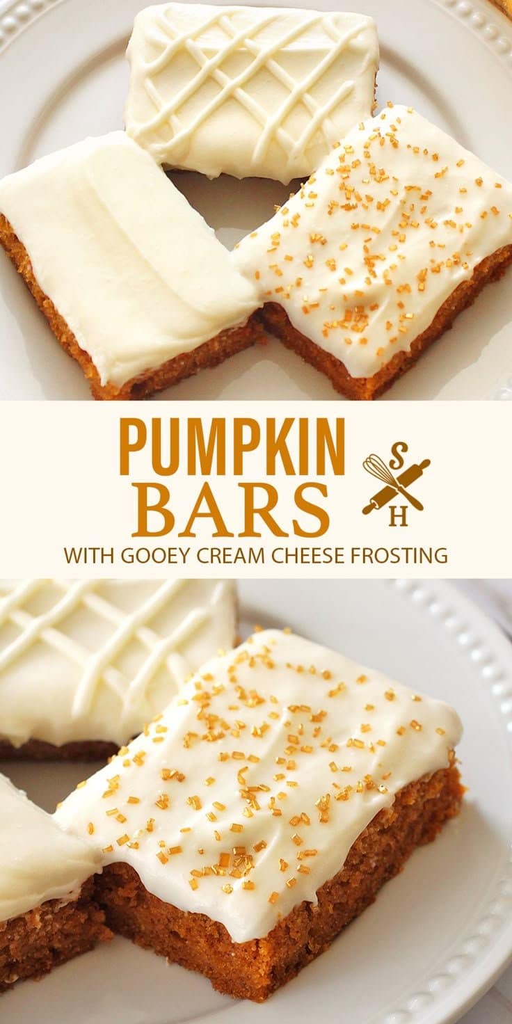 Pumpkin Bars with Cream Cheese Frosting