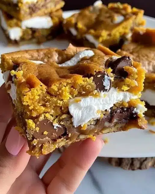 Delicious Pumpkin S'mores Bars with pumpkin, chocolate, and marshmallows