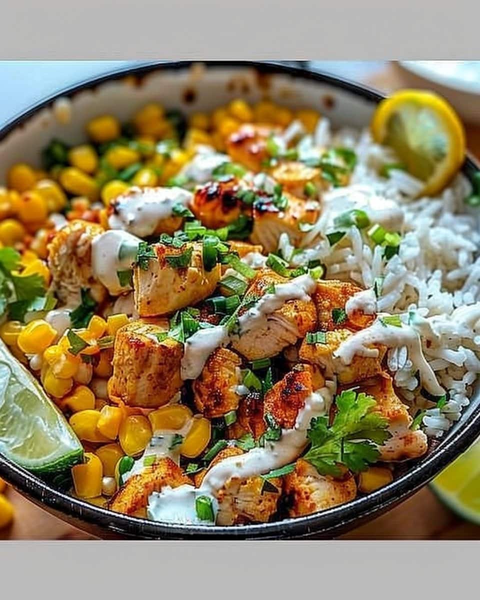 Street Corn Chicken Rice Bowl