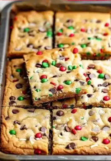 Delicious sheet pan cookies freshly baked on a baking sheet.