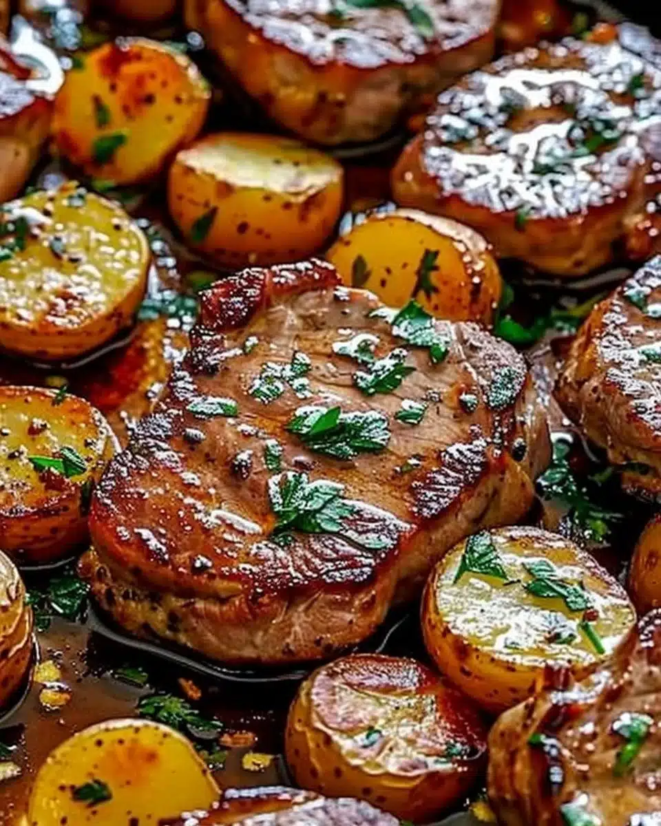 Sheet Pan Pork Chops and Potatoes