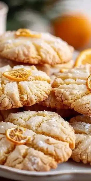 Delicious soft and chewy orange clove cookies served on a plate.