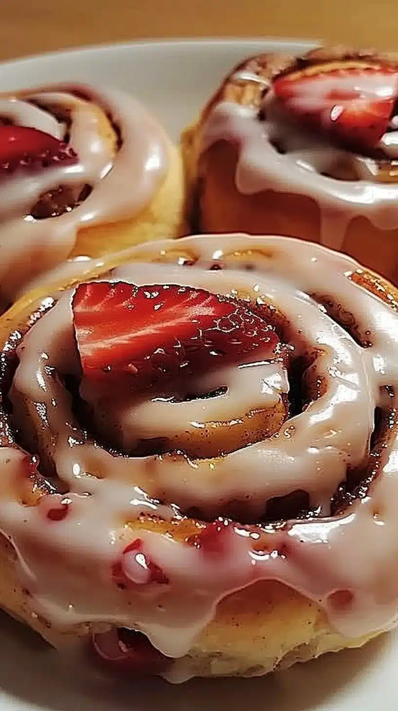 Strawberry Cheesecake Cinnamon Rolls