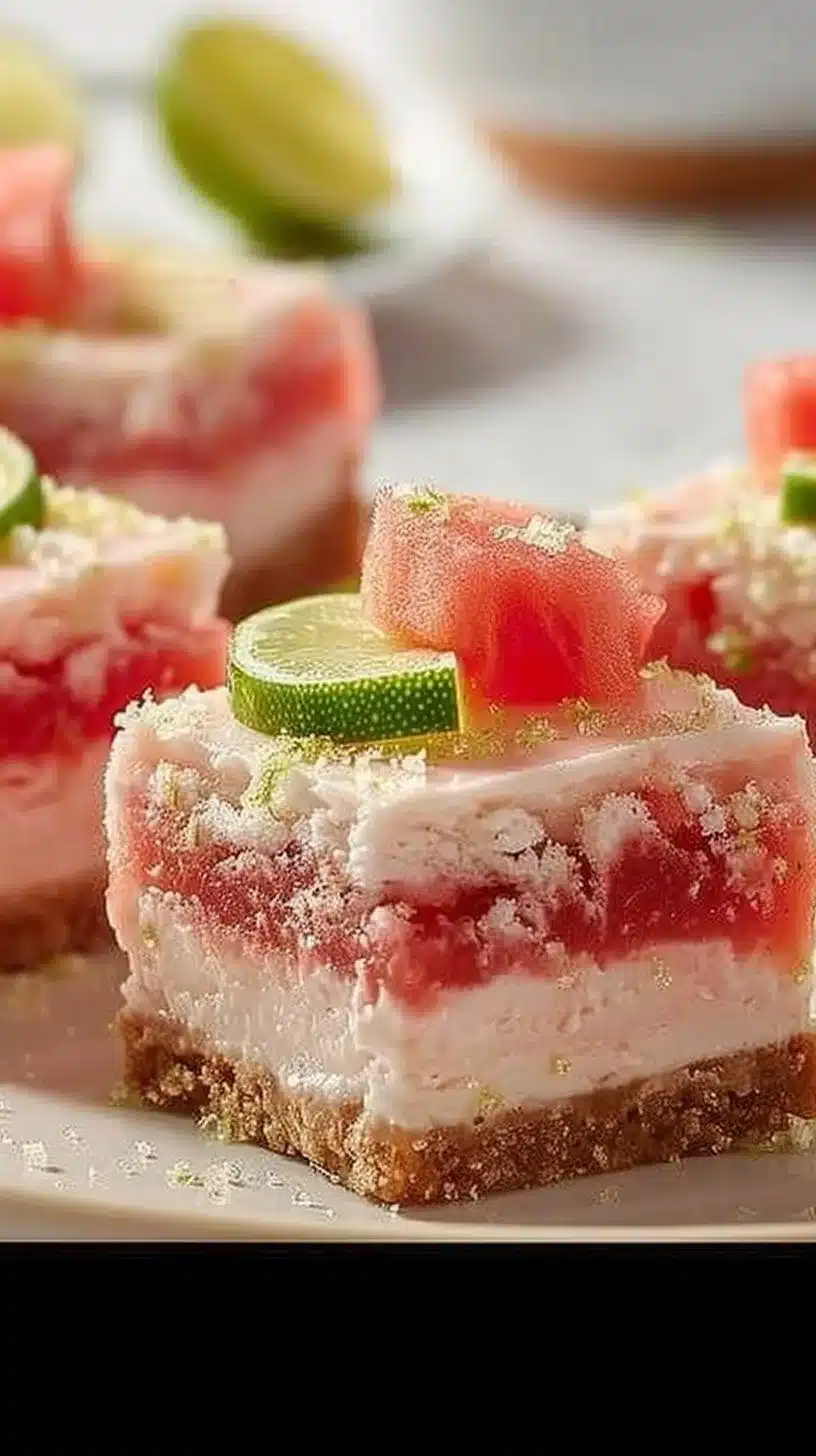 Watermelon Cheesecake Bars