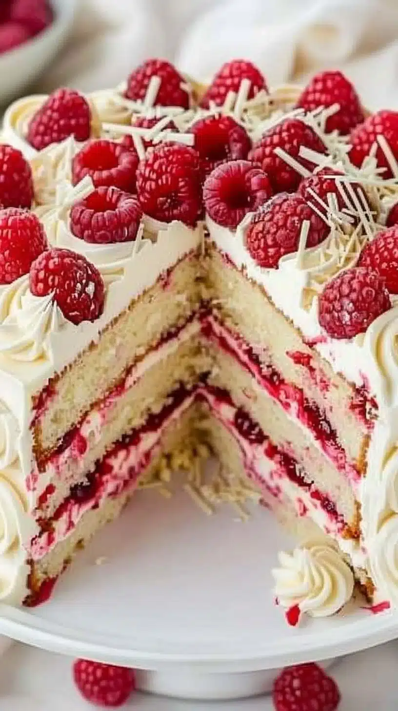 White Chocolate Raspberry Cake