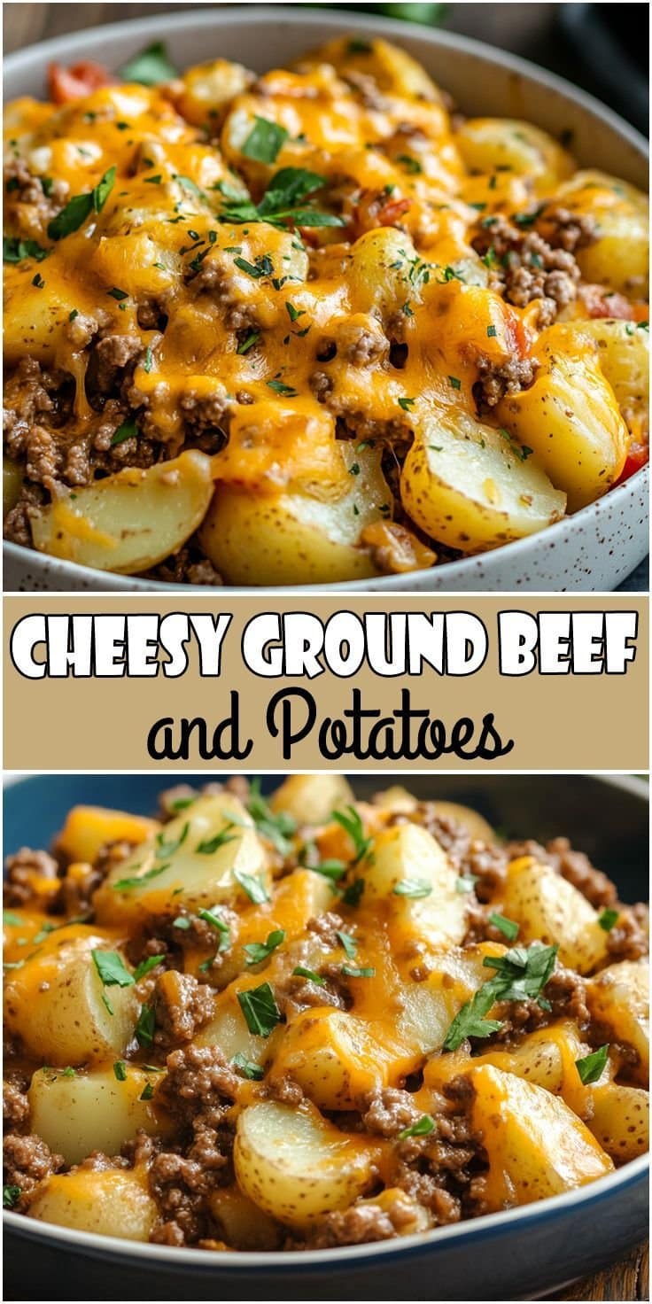 Cheesy Ground Beef & Potato Casserole