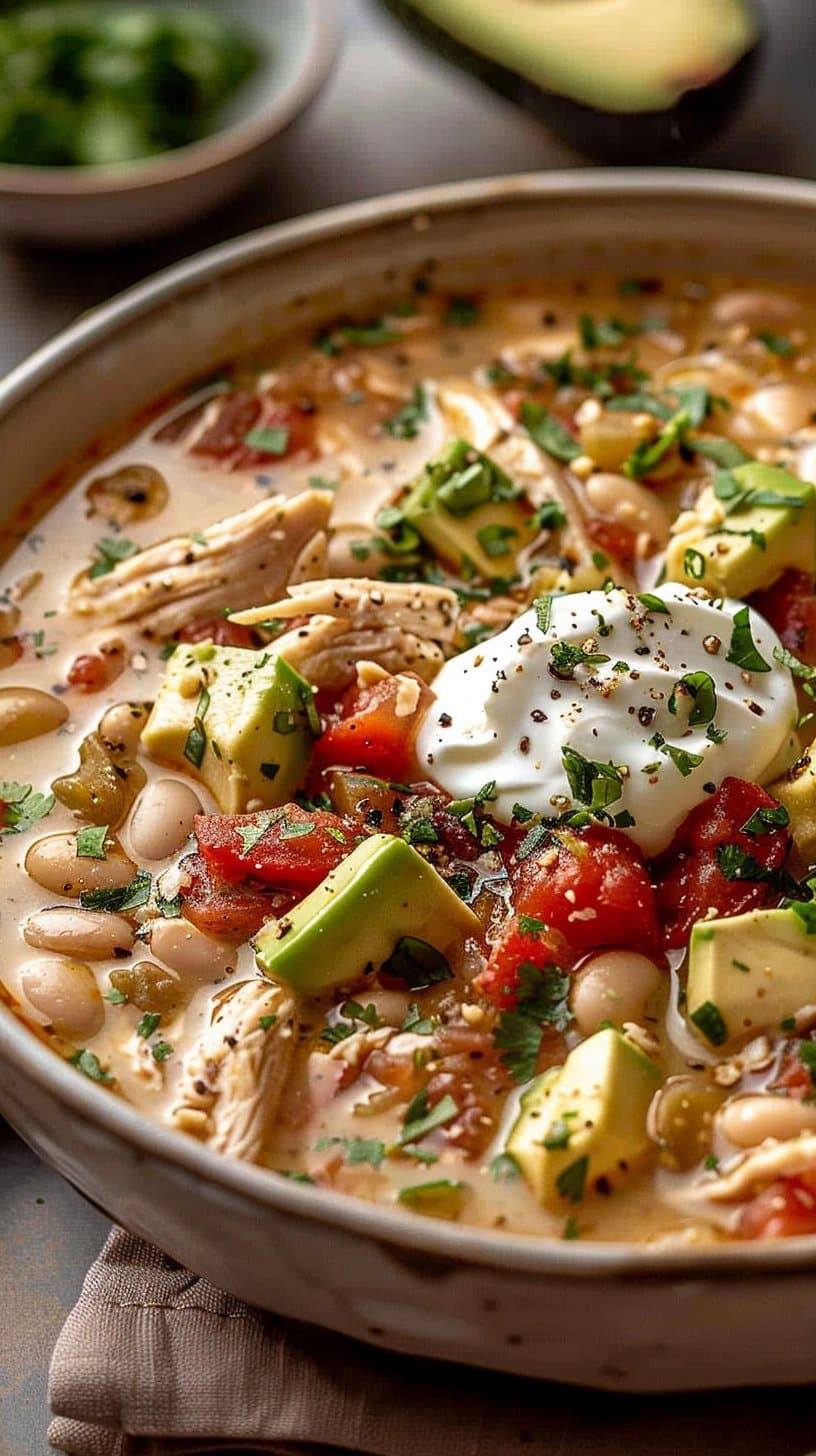 Mediterranean White Chicken Chili