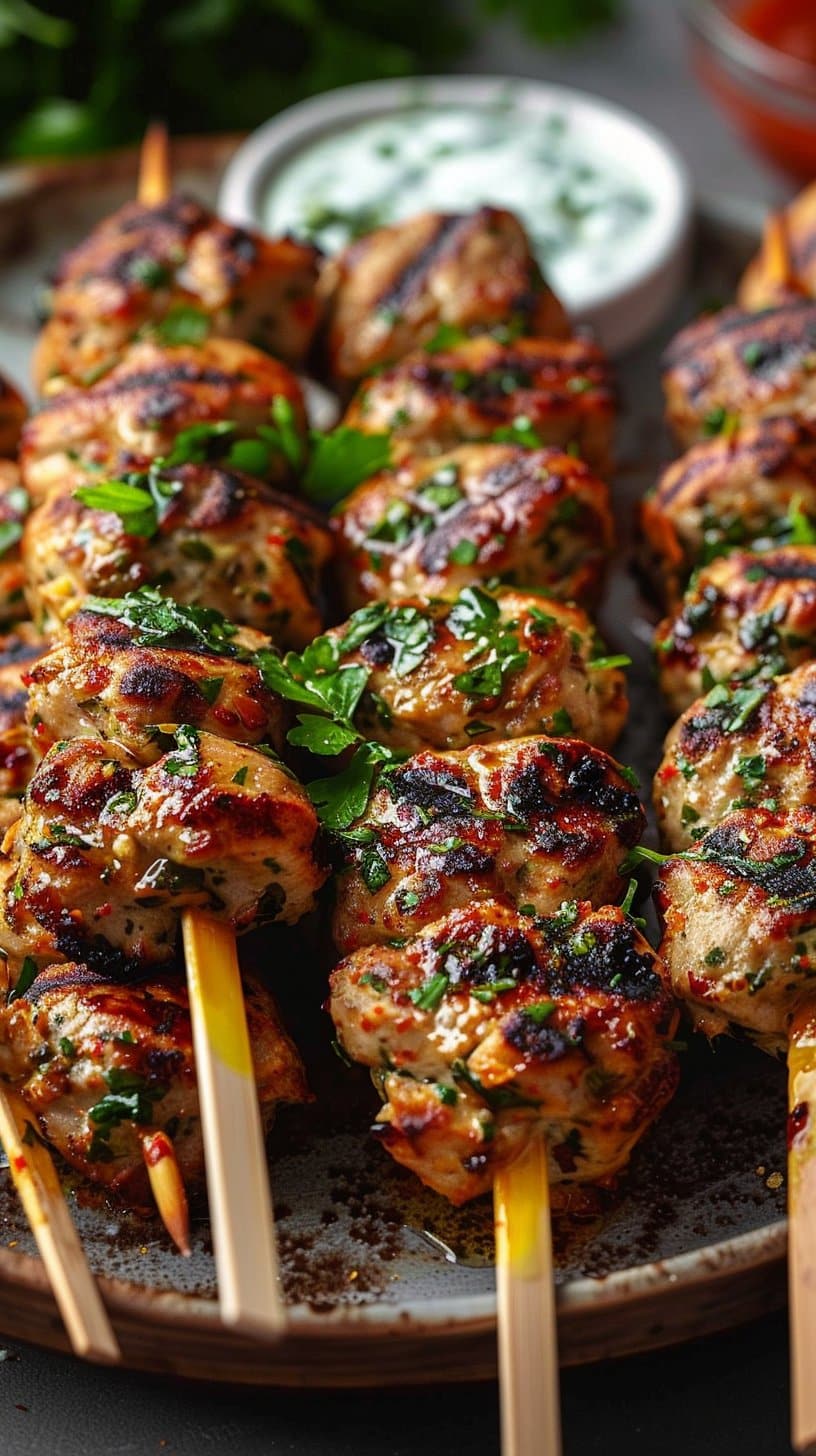 Chicken Kofta With Garlic Yogurt Sauce