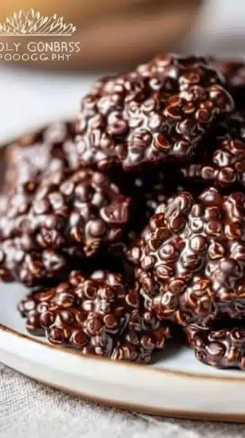 3-Ingredient Dark Chocolate Quinoa Crisps with a crunchy texture and rich chocolate flavor