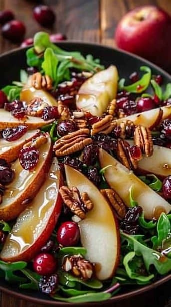 Holiday Pear and Cranberry Salad with Maple Vinaigrette