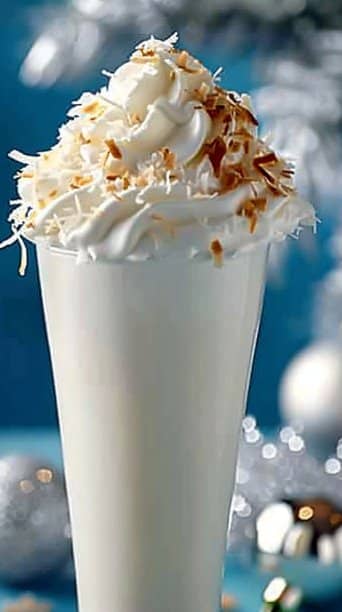 Snowball Milkshake with Coconut Sprinkles