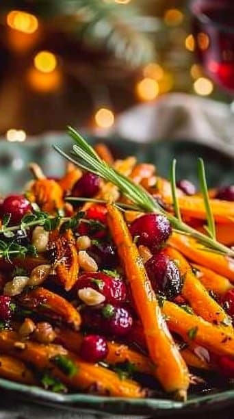 Roasted Carrot and Cranberry Christmas Salad