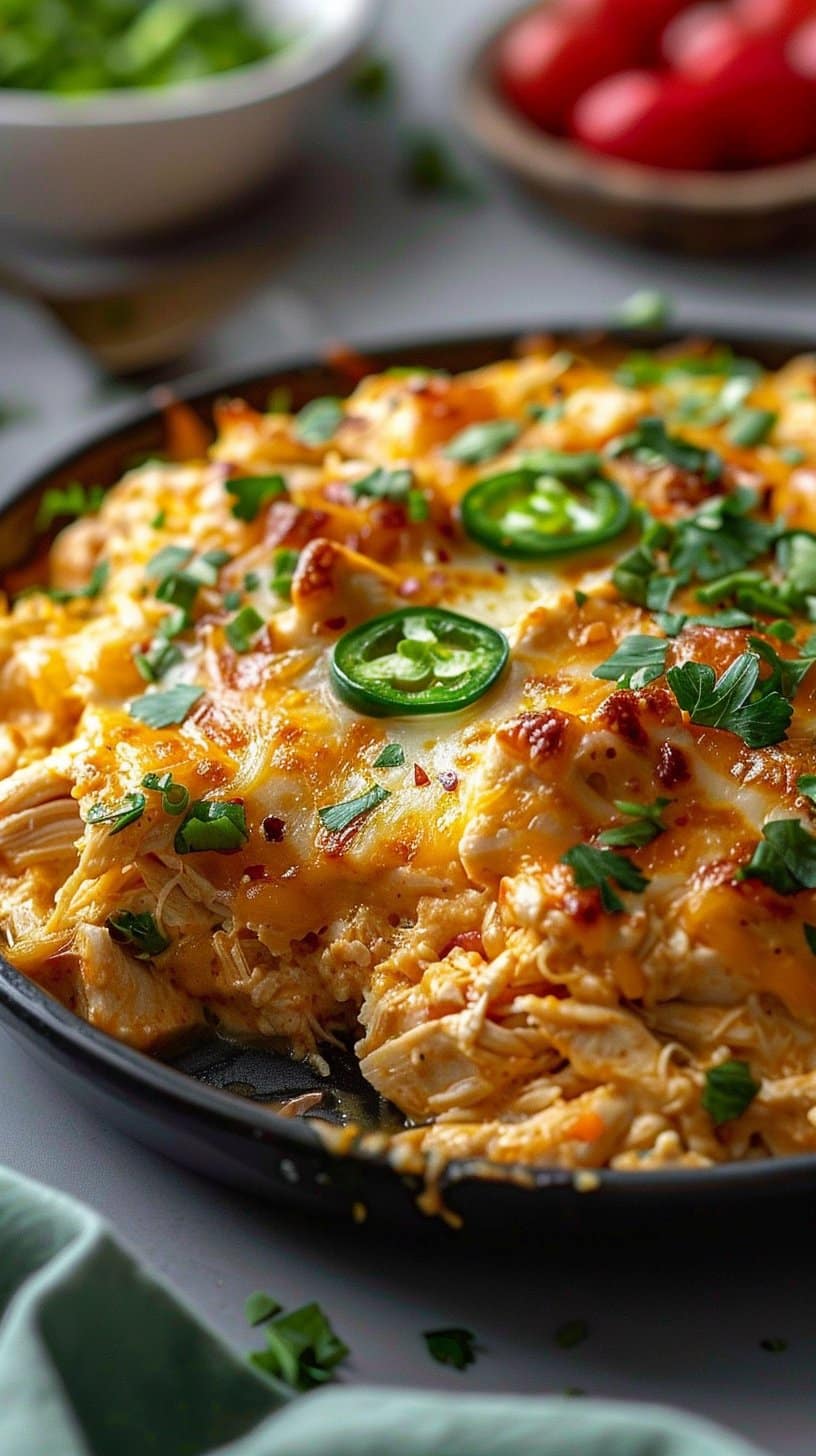 Jalapeño Buffalo Chicken Casserole