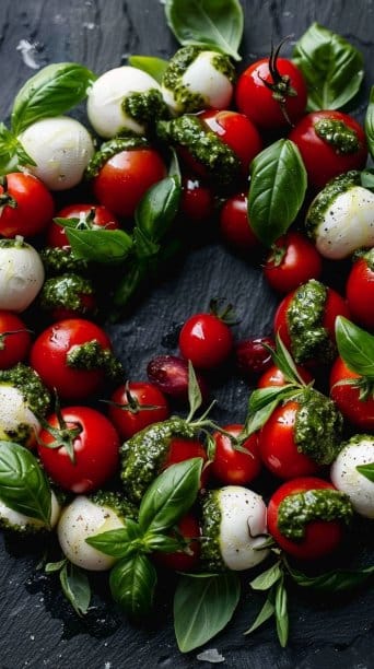 Caprese Pesto Wreath