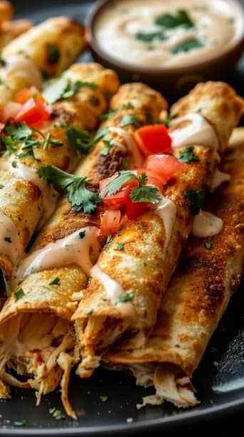 Baked Cream Cheese Chicken Taquitos