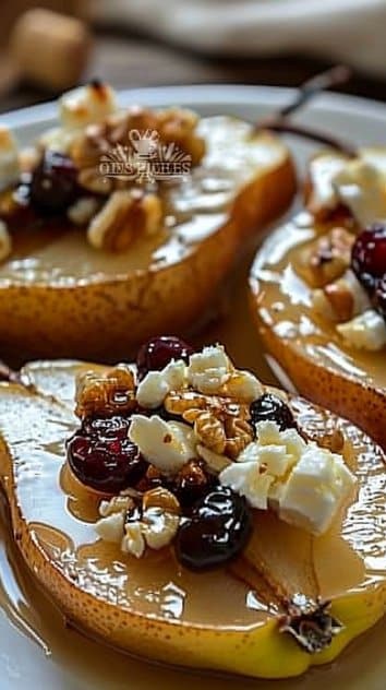 Baked Pears with Feta, Honey, and Cranberries: A Simple Elegant Dessert